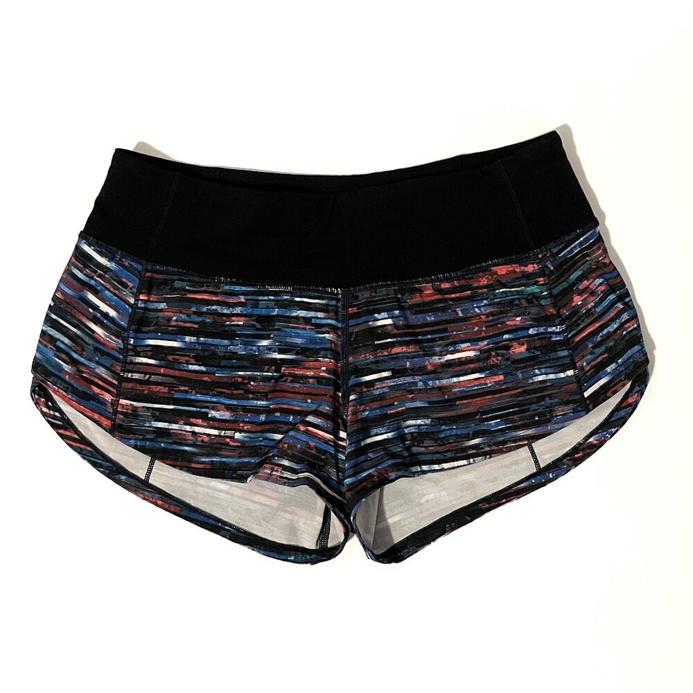 Lululemon Multicolor Striped Speed Up Short Size 2 ~ 2.5" inseam